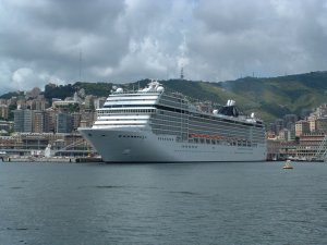 A huge boat. Its turning circle is slightly smaller than Fred's.